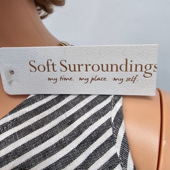 NWT Soft Surroundings Top Landfall Tunic Linen Blend Cold Shoulder PXS Petite XS - Picture 4 of 11